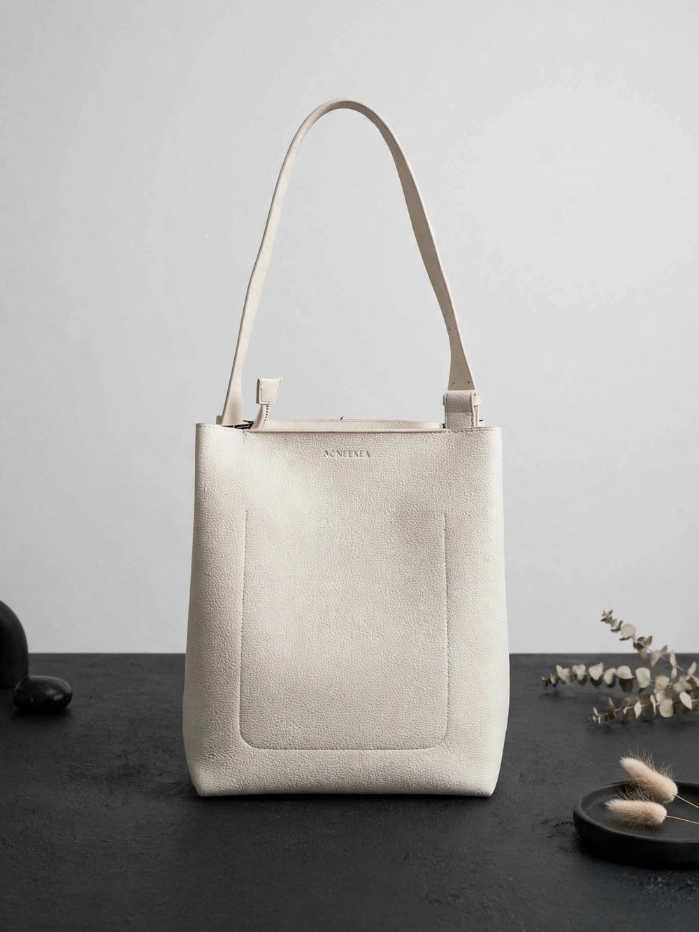 NEWBELLA Women's Structured Vegan Leather Bucket Bag